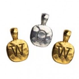 Hammered Letter Alphabet Pendants (A - Z)